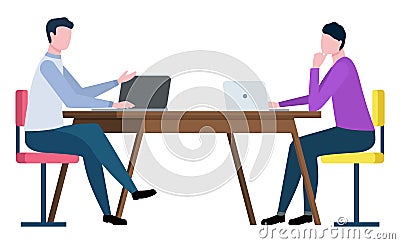 Brokers Collaboration, Colleagues Speaking Vector Vector Illustration