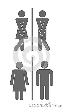 Man and woman toilet Vector Illustration