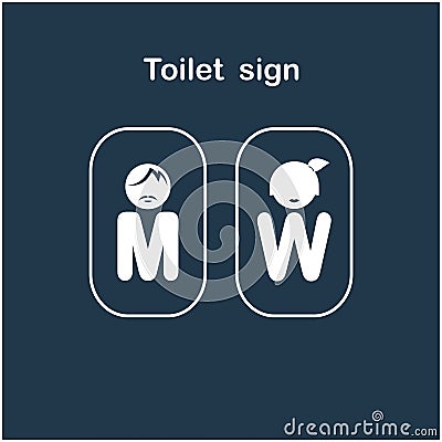 Man and woman toilet sign, restroom symbol Vector Illustration