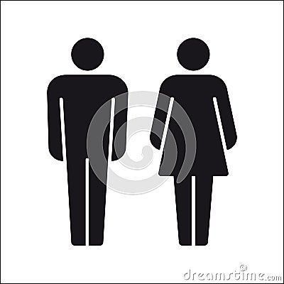 Man and Woman Toilet Symbols vector icons Vector Illustration