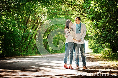 Man and woman in Ukrainian national shirts Stock Photo