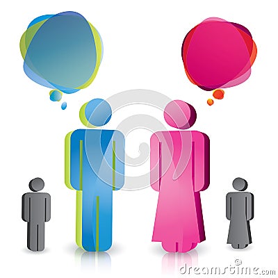 Man and woman vector icons Vector Illustration