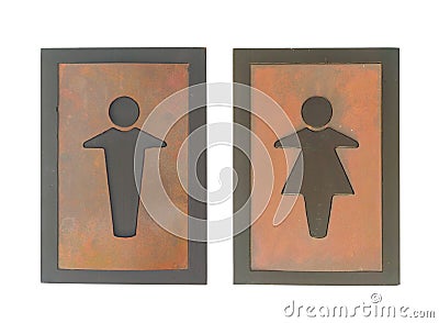 Man and Woman wooden vintage sign Stock Photo