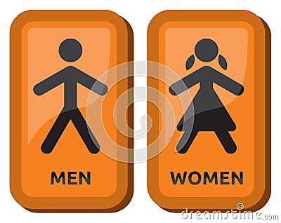 Man and women restroom sign Vector Illustration