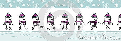 Man with wool hat & scarf Vector Illustration