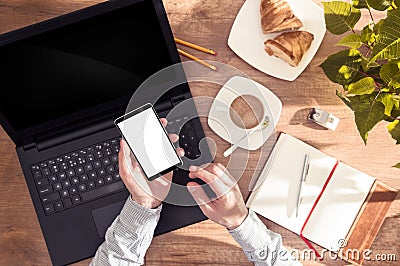 Man working at the desk Stock Photo