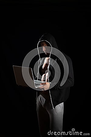 Man working at laptop Stock Photo