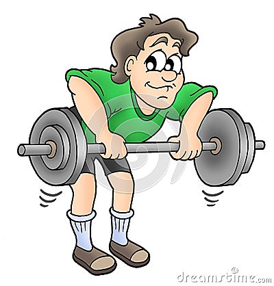 Man working out Cartoon Illustration
