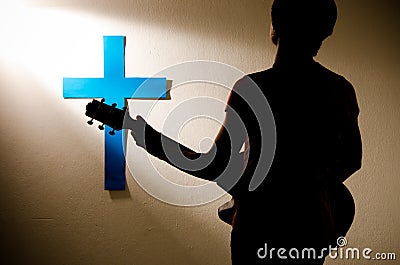 Man worship Jesus Stock Photo