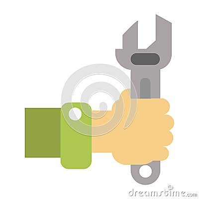Man with wrench for maintenance Vector Illustration