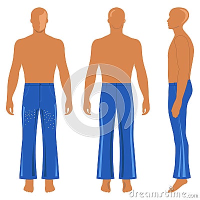 Man& x27;s silhouette in flare pants Vector Illustration