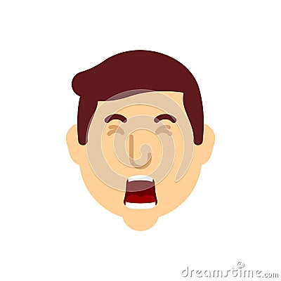 Man yawn face isolated. Guy is yawning.Vector illustration Vector Illustration