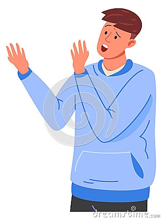 Man yelling. Angry person argument. Fighting guy Vector Illustration