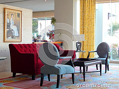 A corner part in hotel lobby with no people Editorial Stock Photo