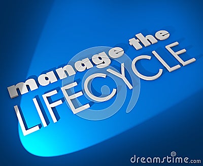 Manage the Lifecycle 3d Words Develop Sales Process Procedure Stock Photo