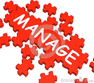 Manage Puzzle Shows Company Supervising Stock Photo