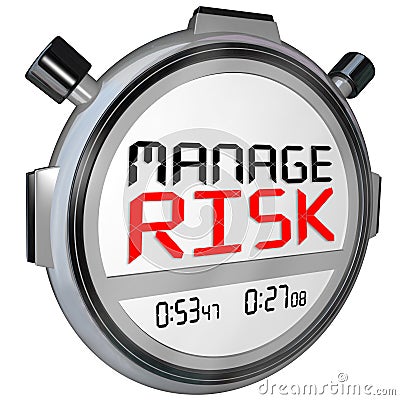 Manage Risk Now Stopwatch Timer Speed Stock Photo