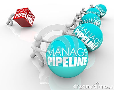 Manage Vs Ignore Sales Customer Pipeline Winning Business Strategy Stock Photo