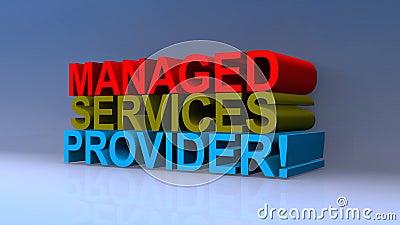 Managed services provider on blue Stock Photo