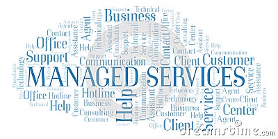 Managed Services word cloud. Stock Photo