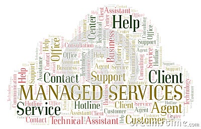 Managed Services word cloud Stock Photo