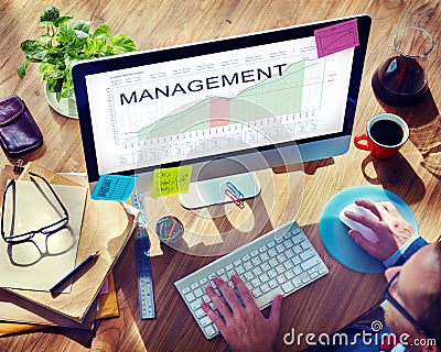 Management Analysis Graphs Business Marketing Goals concept Stock Photo