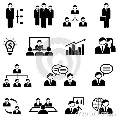 Management and business web icon set Vector Illustration