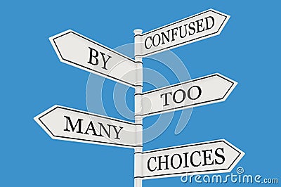 Management , Choice confused by to many , Business choose the direction Stock Photo