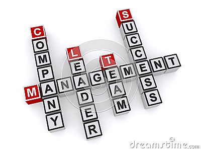 management company leader team success on white Stock Photo