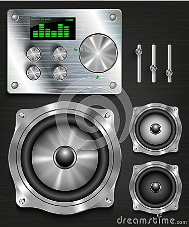 Management console speaker system. Vector Illustration