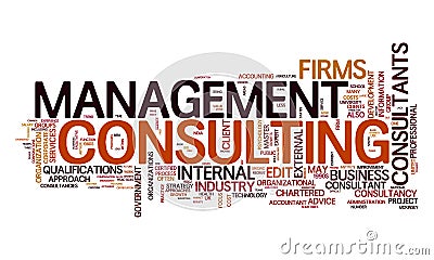 Management consulting text cloud Stock Photo