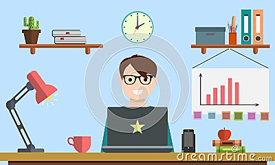 Management digital marketing srartup planning analytics creative team design pay per click seo social media analysis Vector Illustration