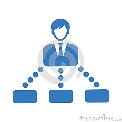 Management, hierarchy icon. Blue color vector Vector Illustration