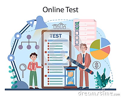 Management school course online service or platform. Vector Illustration