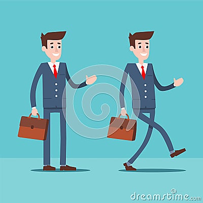Manager character with a portfolio Vector Illustration