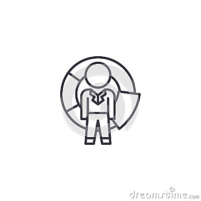 Manager competition linear icon concept. Manager competition line vector sign, symbol, illustration. Vector Illustration