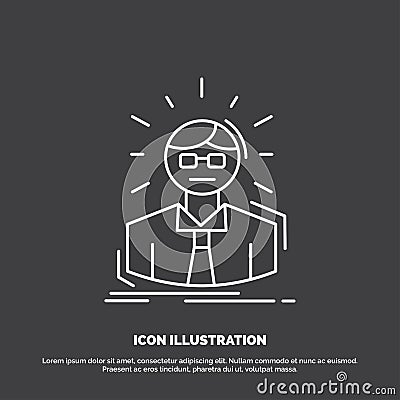Manager, Employee, Doctor, Person, Business Man Icon. Line vector symbol for UI and UX, website or mobile application Vector Illustration
