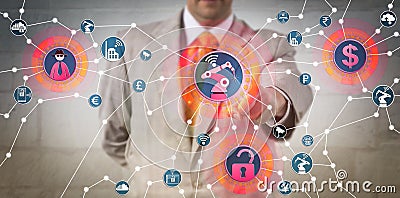 Manager Facing Cyber-Hijacking Attack Via IoT Stock Photo