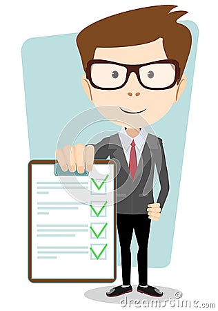 Manager holding the document approved, vector Vector Illustration