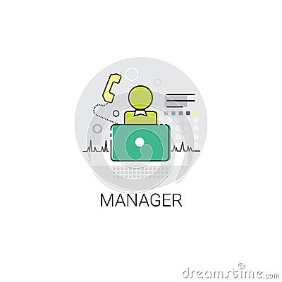 Manager Icon Management Business Team Leadership Vector Illustration