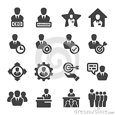 manager icon set Vector Illustration