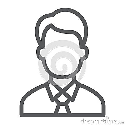 Manager line icon, office and work Vector Illustration