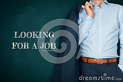 Manager looking for a job after corona crisis concept Stock Photo