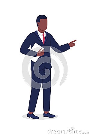Manager semi flat color vector character Vector Illustration