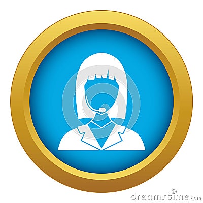 Manager taxi icon blue vector isolated Vector Illustration