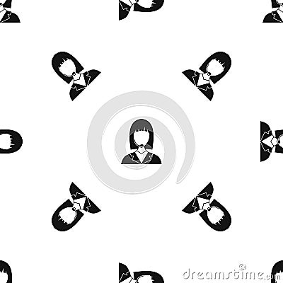 Manager taxi pattern seamless black Vector Illustration