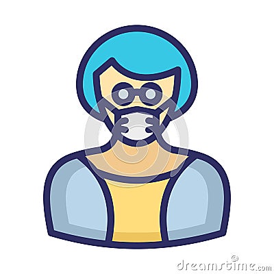 Manager Wearing mask Vector Icon which can easily modify or edit Vector Illustration
