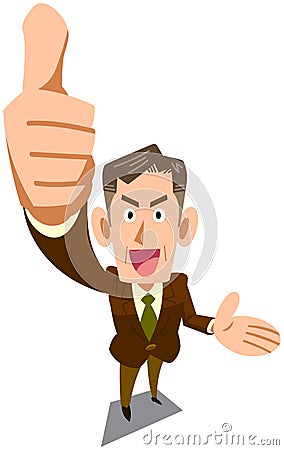 A managerial man who introduces while thumbs up Vector Illustration