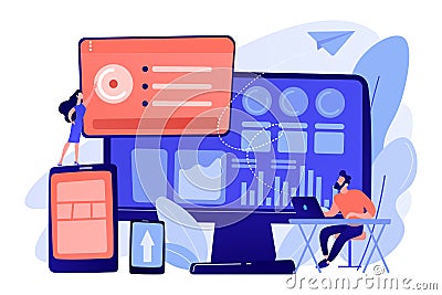 Enterprise IT management concept vector illustration. Vector Illustration