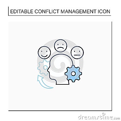 Managing emotions line icon Vector Illustration